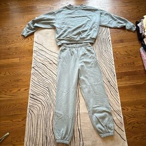 ALO Yoga blueish Gray Sweatshirt & Hoodie Set